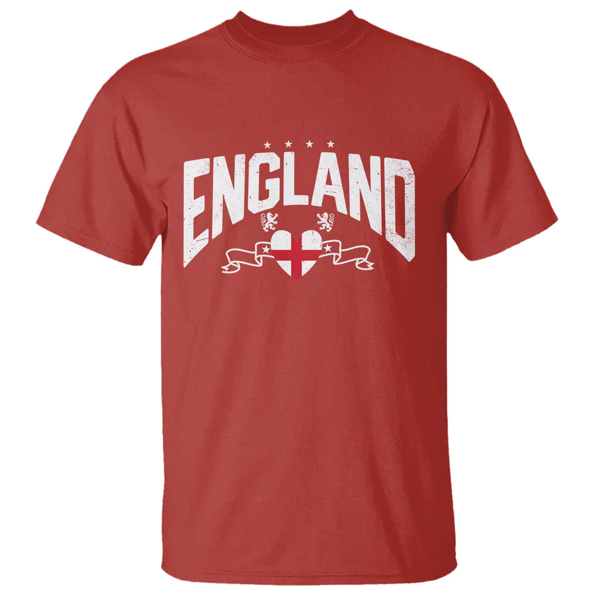 England Flag Heart T Shirt Patriotic English Pride Graphic Gift TS12 Red Print Your Wear
