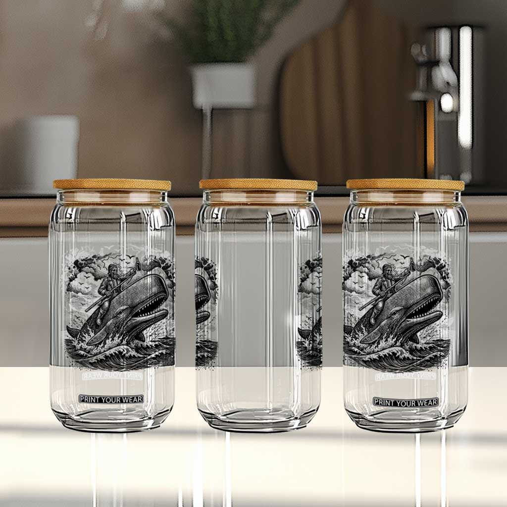 Funny Skeleton Whale Rider Glass Can Dark Maritime Gothic Vintage Nautical Graphic TS12 Print Your Wear