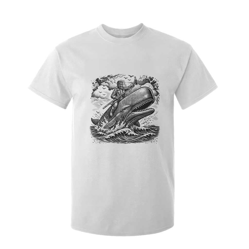 Funny Skeleton Whale Rider T Shirt For Kid Dark Maritime Gothic Vintage Nautical Graphic TS12 White Print Your Wear