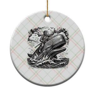 Funny Skeleton Whale Rider Ceramic Ornament Dark Maritime Gothic Vintage Nautical Graphic TS12 1pc Christmas Plaid Print Your Wear