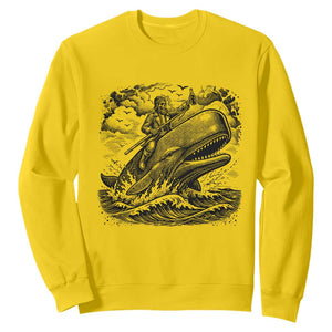 Funny Skeleton Whale Rider Sweatshirt Dark Maritime Gothic Vintage Nautical Graphic TS12 Daisy Print Your Wear
