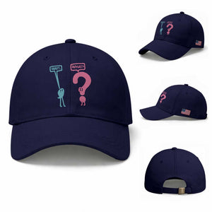 Wait What Grammar English Teacher Baseball Cap Funny Punctuation Gift TS12 Baseball Cap Universal Fit Dark Blue Print Your Wear