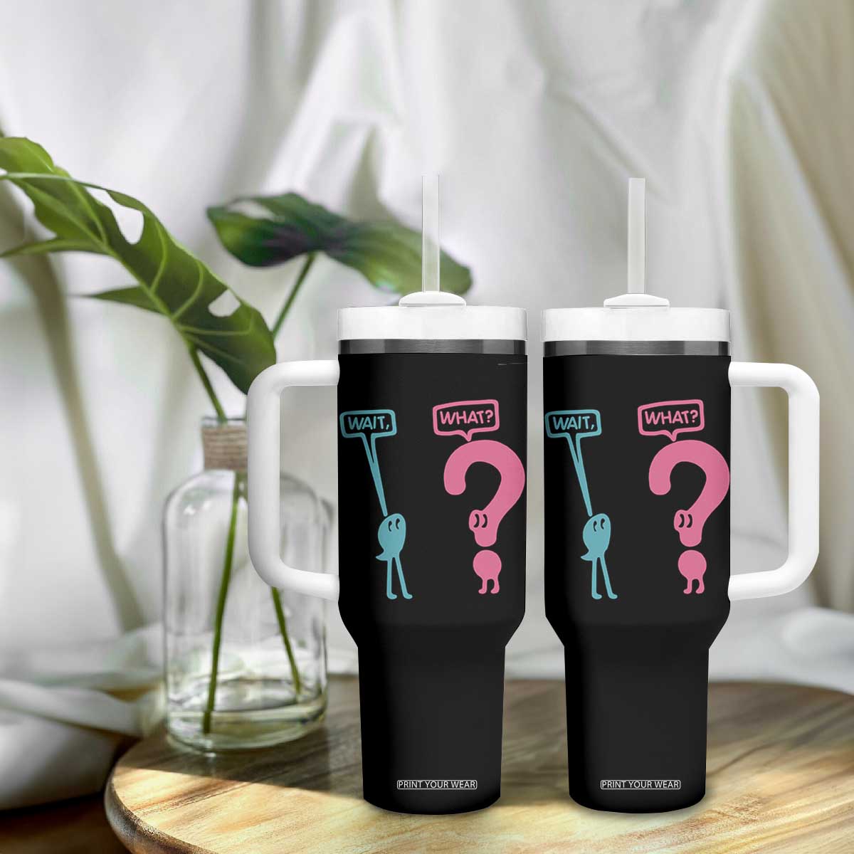 Wait What Grammar English Teacher Tumbler With Handle Funny Punctuation Gift TS12 Print Your Wear