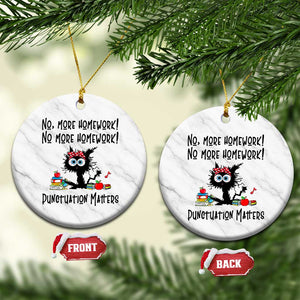 Black Cat English Teacher Gift Ceramic Ornament No More Homework Punctuation Matters Grammar Humor TS12 1pc White Marble Print Your Wear