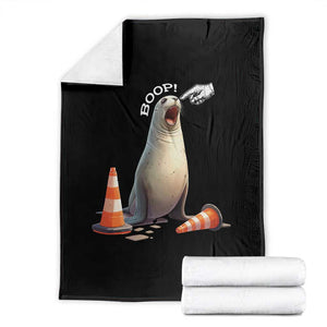 Funny Neil The Seal Boop Throw Blanket Viral Cute Seal Lover Gift TS12 Black Print Your Wear