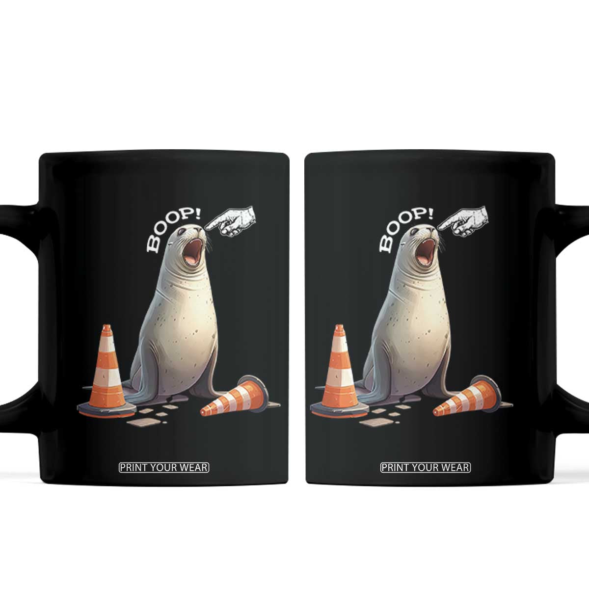 Funny Neil The Seal Boop Coffee Mug Viral Cute Seal Lover Gift TS12 Black Print Your Wear