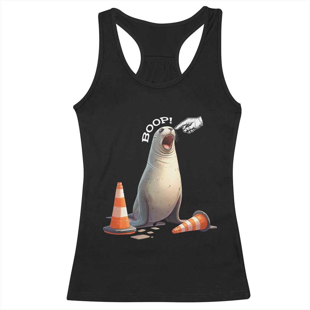Funny Neil The Seal Boop Racerback Tank Top Viral Cute Seal Lover Gift TS12 Black Print Your Wear