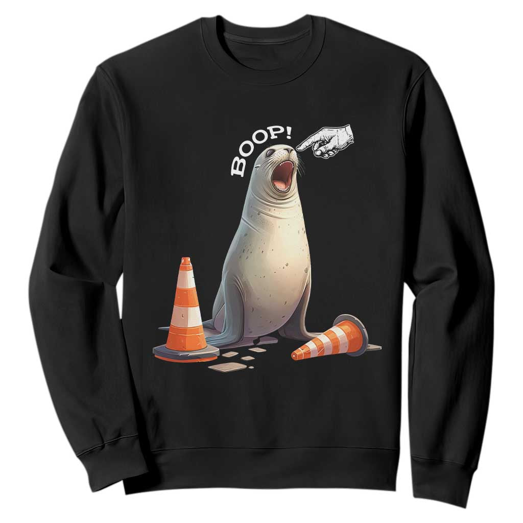 Funny Neil The Seal Boop Sweatshirt Viral Cute Seal Lover Gift TS12 Black Print Your Wear