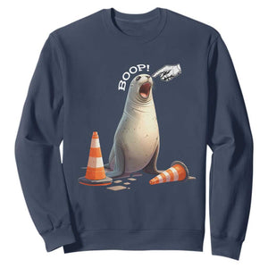 Funny Neil The Seal Boop Sweatshirt Viral Cute Seal Lover Gift TS12 Navy Print Your Wear