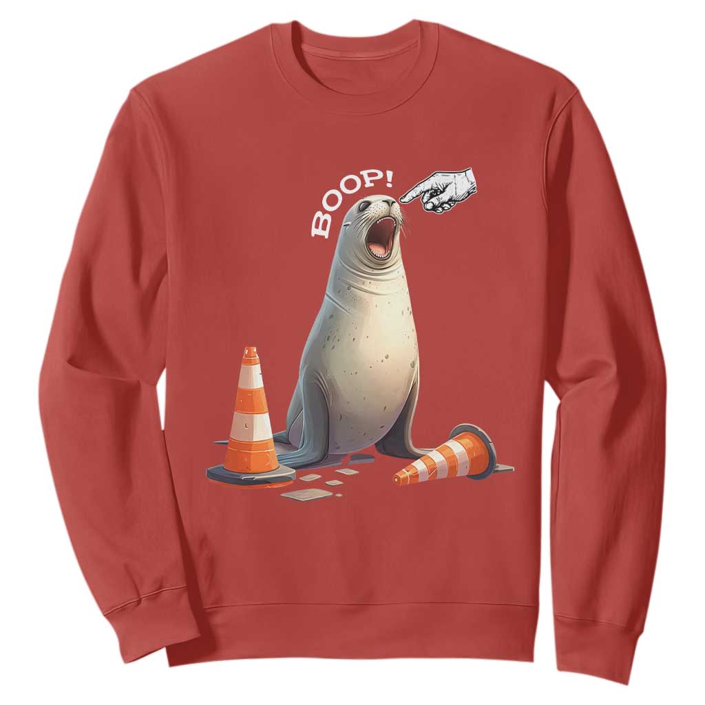 Funny Neil The Seal Boop Sweatshirt Viral Cute Seal Lover Gift TS12 Red Print Your Wear