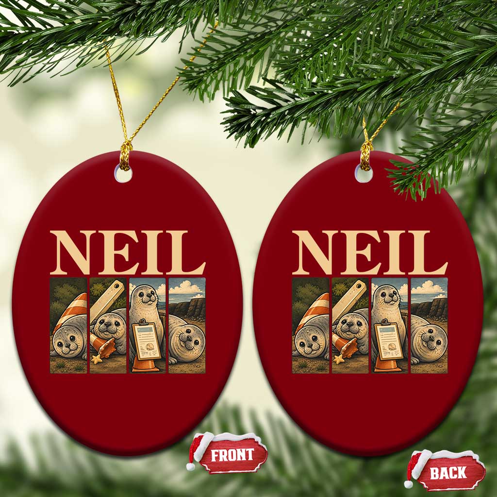 Funny Neil The Seal Ceramic Ornament Viral Ocean Animal Meme Graphic TS12 Print Your Wear