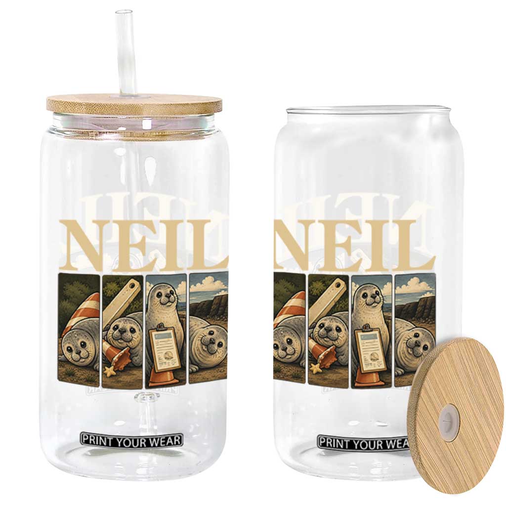 Funny Neil The Seal Glass Can Viral Ocean Animal Meme Graphic TS12 Print Your Wear