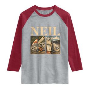 Funny Neil The Seal Raglan Shirt Viral Ocean Animal Meme Graphic TS12 Heather Gray Heather Red Print Your Wear