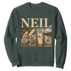 Funny Neil The Seal Sweatshirt Viral Ocean Animal Meme Graphic TS12 Dark Forest Green Print Your Wear