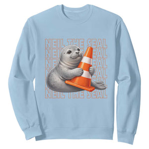 Neil The Seal Groovy Sweatshirt Retro Vintage Cute Seal Lover Graphic TS12 Light Blue Print Your Wear