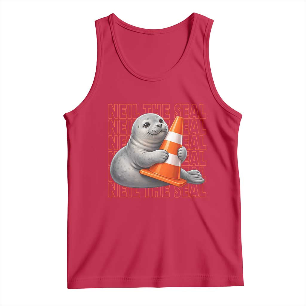 Neil The Seal Groovy Tank Top Retro Vintage Cute Seal Lover Graphic TS12 Red Print Your Wear