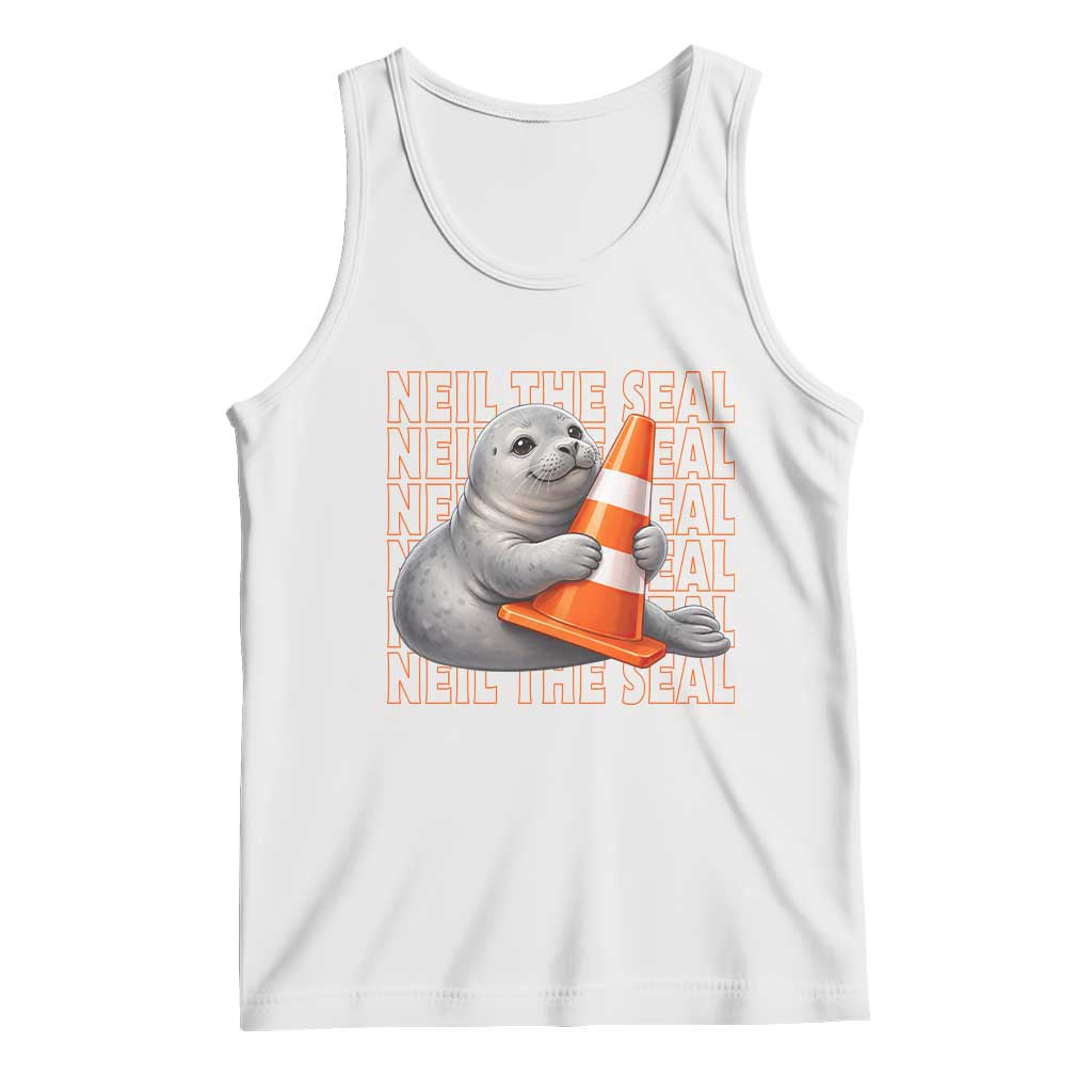 Neil The Seal Groovy Tank Top Retro Vintage Cute Seal Lover Graphic TS12 White Print Your Wear