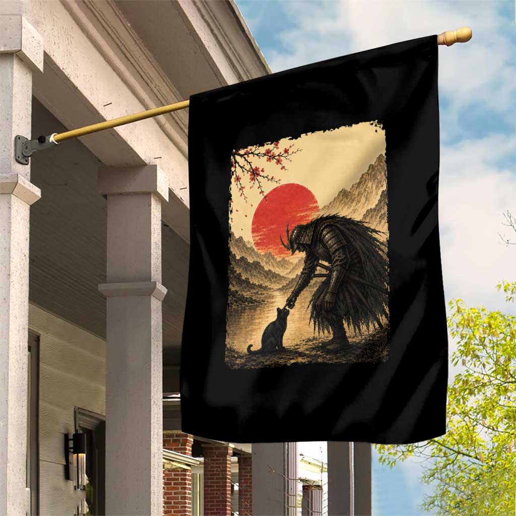 Vintage Japanese Art Samurai Warrior Black Cat Garden Flag Ukiyoe Style Boop Meme TS12 Print Your Wear