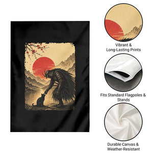Vintage Japanese Art Samurai Warrior Black Cat Garden Flag Ukiyoe Style Boop Meme TS12 Print Your Wear