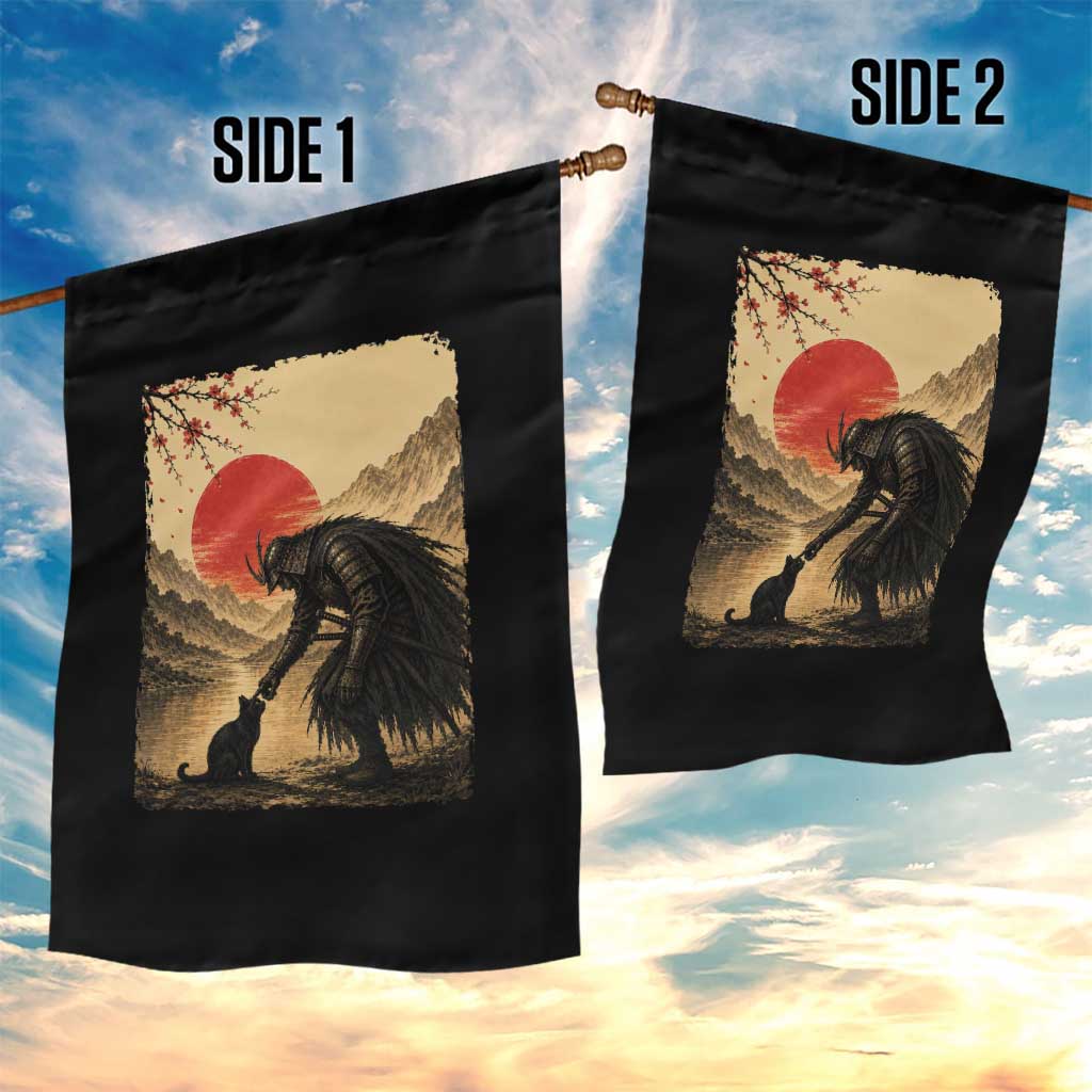 Vintage Japanese Art Samurai Warrior Black Cat Garden Flag Ukiyoe Style Boop Meme TS12 Print Your Wear