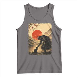 Vintage Japanese Art Samurai Warrior Black Cat Tank Top Ukiyoe Style Boop Meme TS12 Deep Heather Print Your Wear