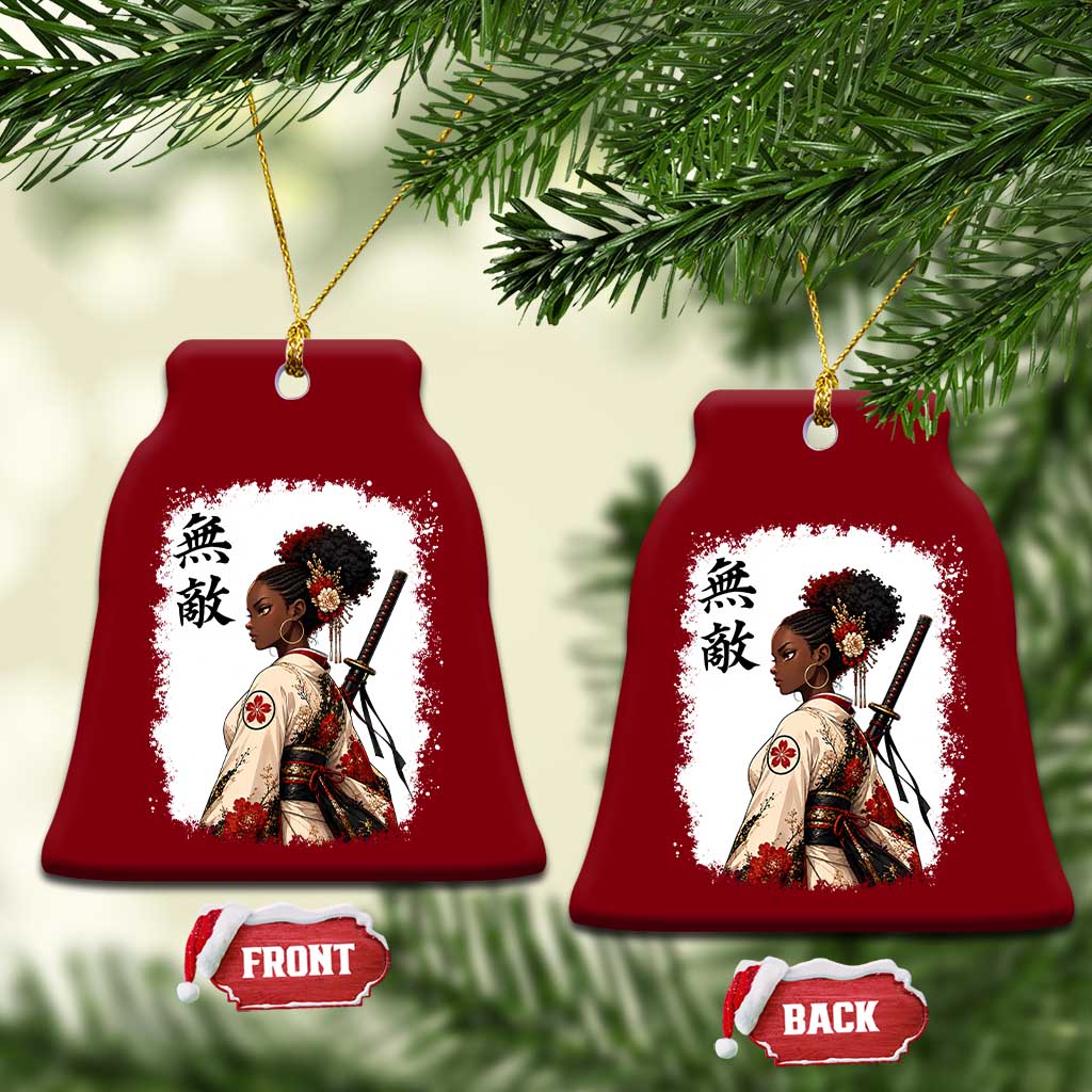 Afro African Pride Samurai Black Girl Ceramic Ornament Vintage Japanese Sumie Katana Graphic TS12 Print Your Wear