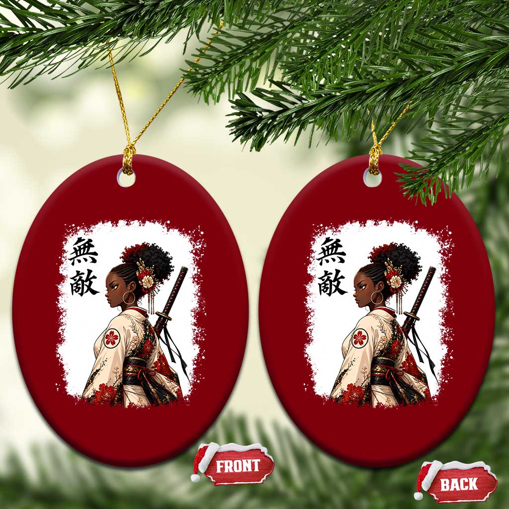 Afro African Pride Samurai Black Girl Ceramic Ornament Vintage Japanese Sumie Katana Graphic TS12 Print Your Wear