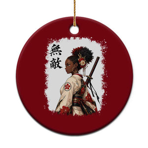 Afro African Pride Samurai Black Girl Ceramic Ornament Vintage Japanese Sumie Katana Graphic TS12 1pc Red Print Your Wear
