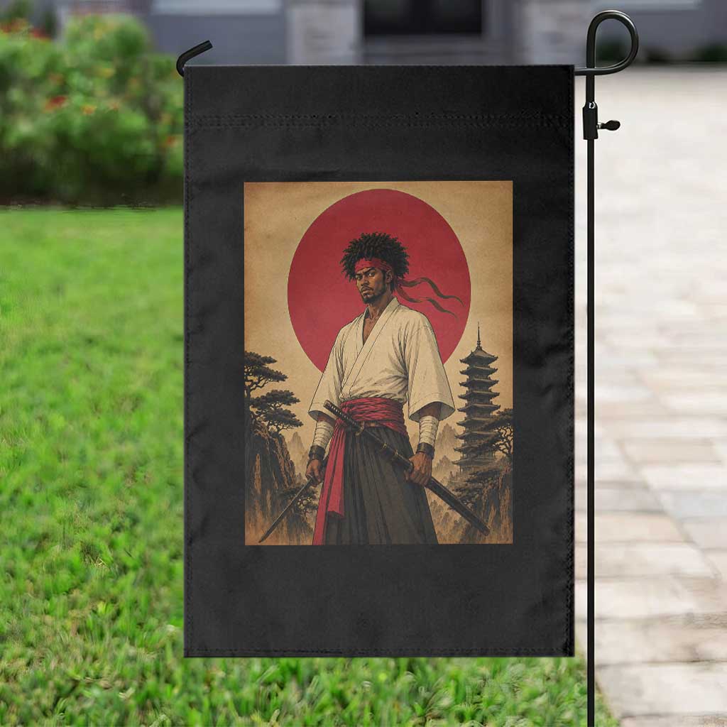 Afro American Samurai Bushido Warrior Garden Flag Vintage Japanese Ukiyoe Graphic TS12 Print Your Wear