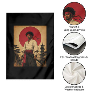 Afro American Samurai Bushido Warrior Garden Flag Vintage Japanese Ukiyoe Graphic TS12 Print Your Wear