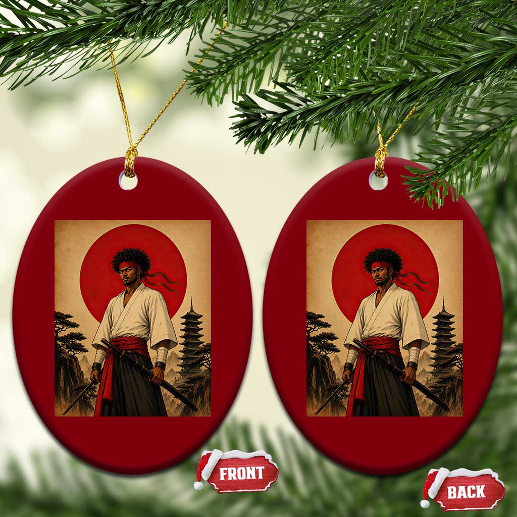 Afro American Samurai Bushido Warrior Ceramic Ornament Vintage Japanese Ukiyoe Graphic TS12 Print Your Wear