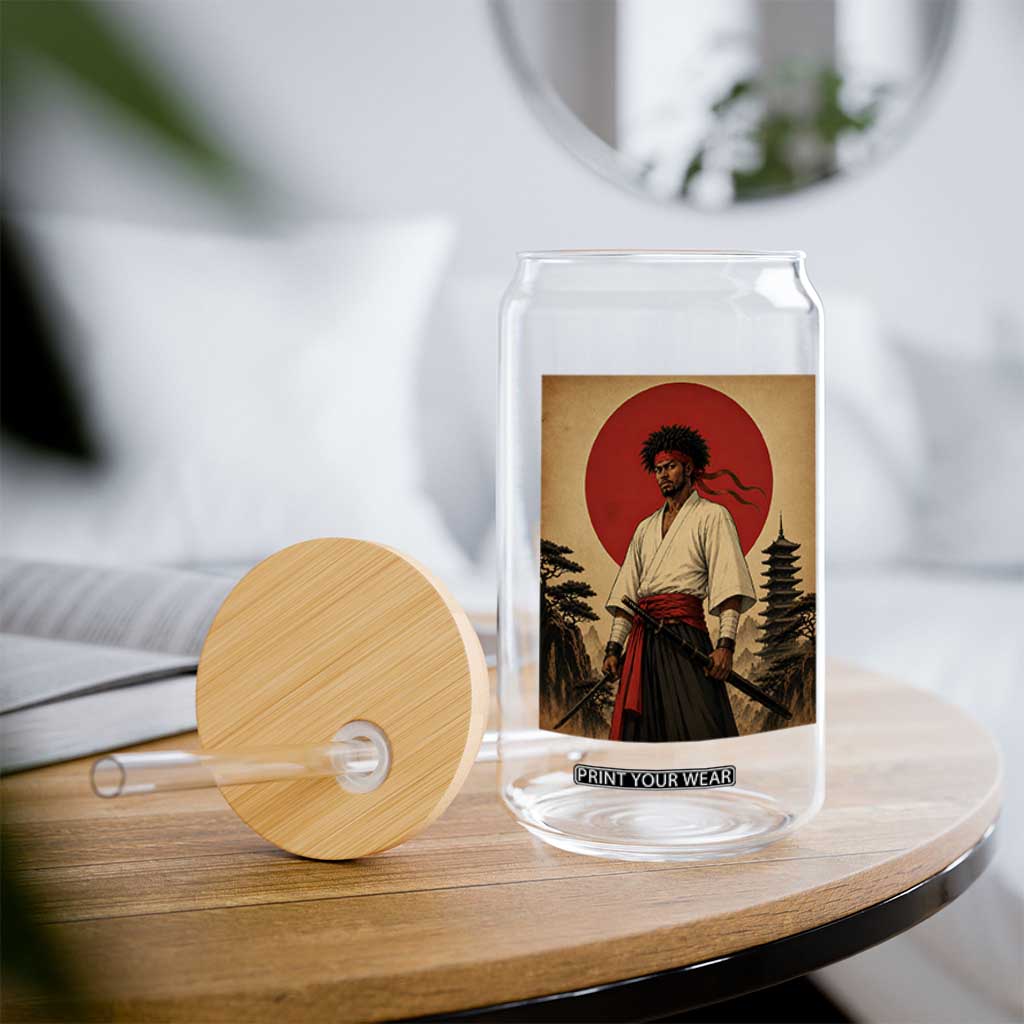Afro American Samurai Bushido Warrior Glass Can Vintage Japanese Ukiyoe Graphic TS12 Print Your Wear