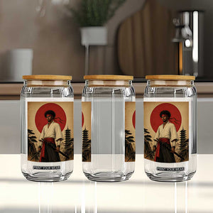 Afro American Samurai Bushido Warrior Glass Can Vintage Japanese Ukiyoe Graphic TS12 Print Your Wear