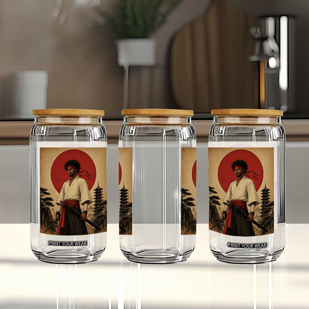 Afro American Samurai Bushido Warrior Glass Can Vintage Japanese Ukiyoe Graphic TS12 Print Your Wear