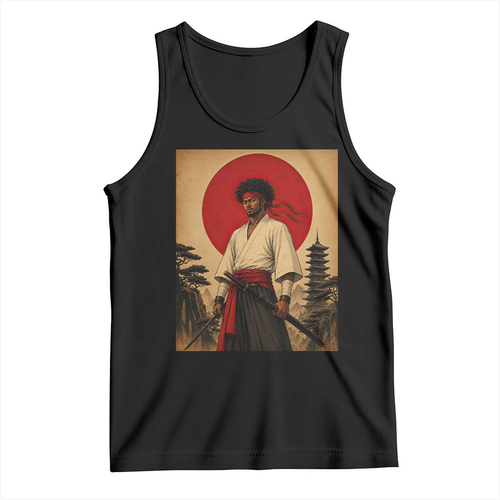 Afro American Samurai Bushido Warrior Tank Top Vintage Japanese Ukiyoe Graphic TS12 Black Print Your Wear
