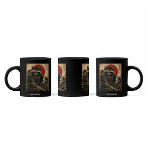 Funny Samurai Raccoon Coffee Mug Vintage Japanese Ukiyoe Warrior Graphic TS12 Print Your Wear