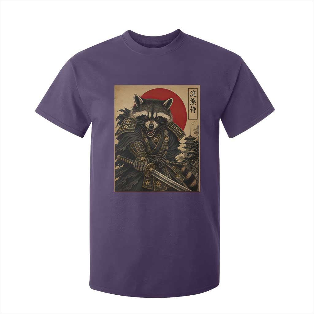 Funny Samurai Raccoon T Shirt For Kid Vintage Japanese Ukiyoe Warrior Graphic TS12 Purple Print Your Wear