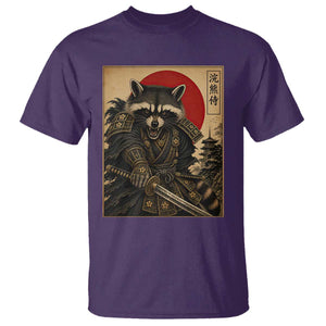 Funny Samurai Raccoon T Shirt Vintage Japanese Ukiyoe Warrior Graphic TS12 Purple Print Your Wear