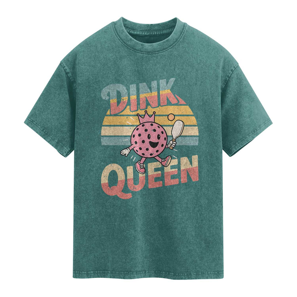Pickleball Girl Lover Washed Cotton T-Shirt Dink Queen