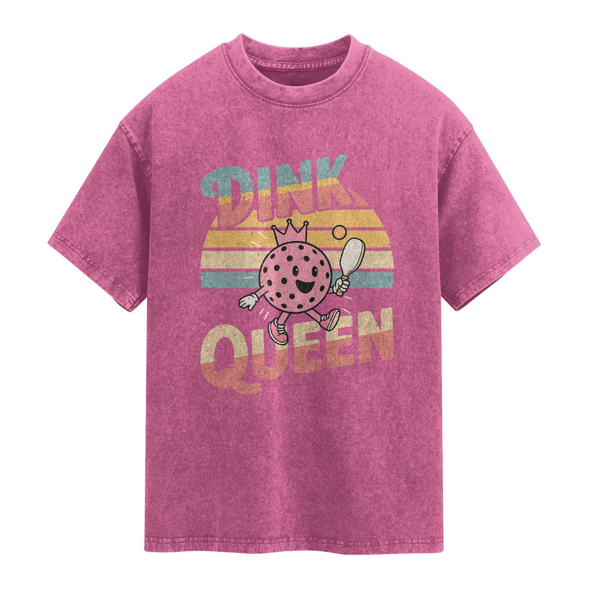 Pickleball Girl Lover Washed Cotton T-Shirt Dink Queen