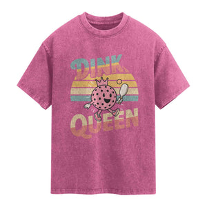 Pickleball Girl Lover Washed Cotton T-Shirt Dink Queen