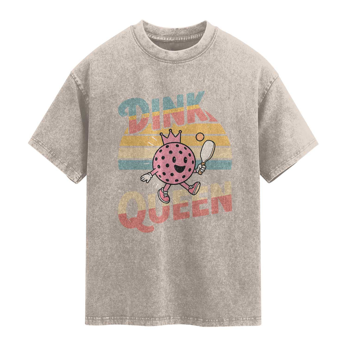 Pickleball Girl Lover Washed Cotton T-Shirt Dink Queen
