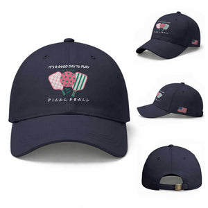 Pickleball Girl Lover Baseball Cap It Is A Good Day To Play Quote TS12 Baseball Cap Universal Fit Navy Print Your Wear