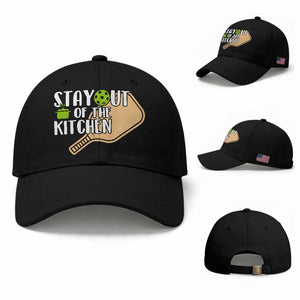 Funny Pickleball Baseball Cap Stay Out Of The Kitchen TS12 Baseball Cap Universal Fit Black Print Your Wear