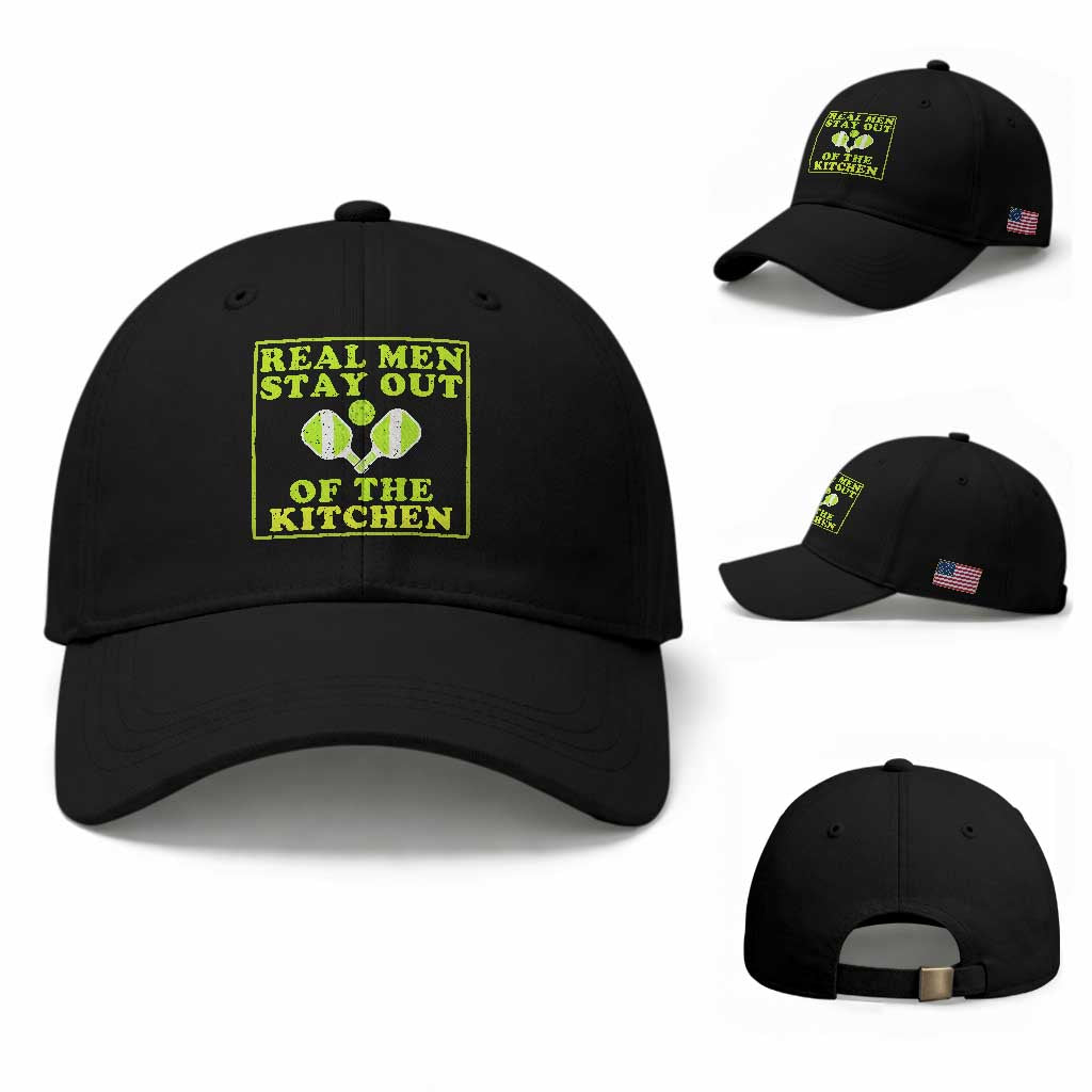 Funny Pickleball Baseball Cap Stay Out Of The Kitchen For Men TS12 Baseball Cap Universal Fit Black Print Your Wear