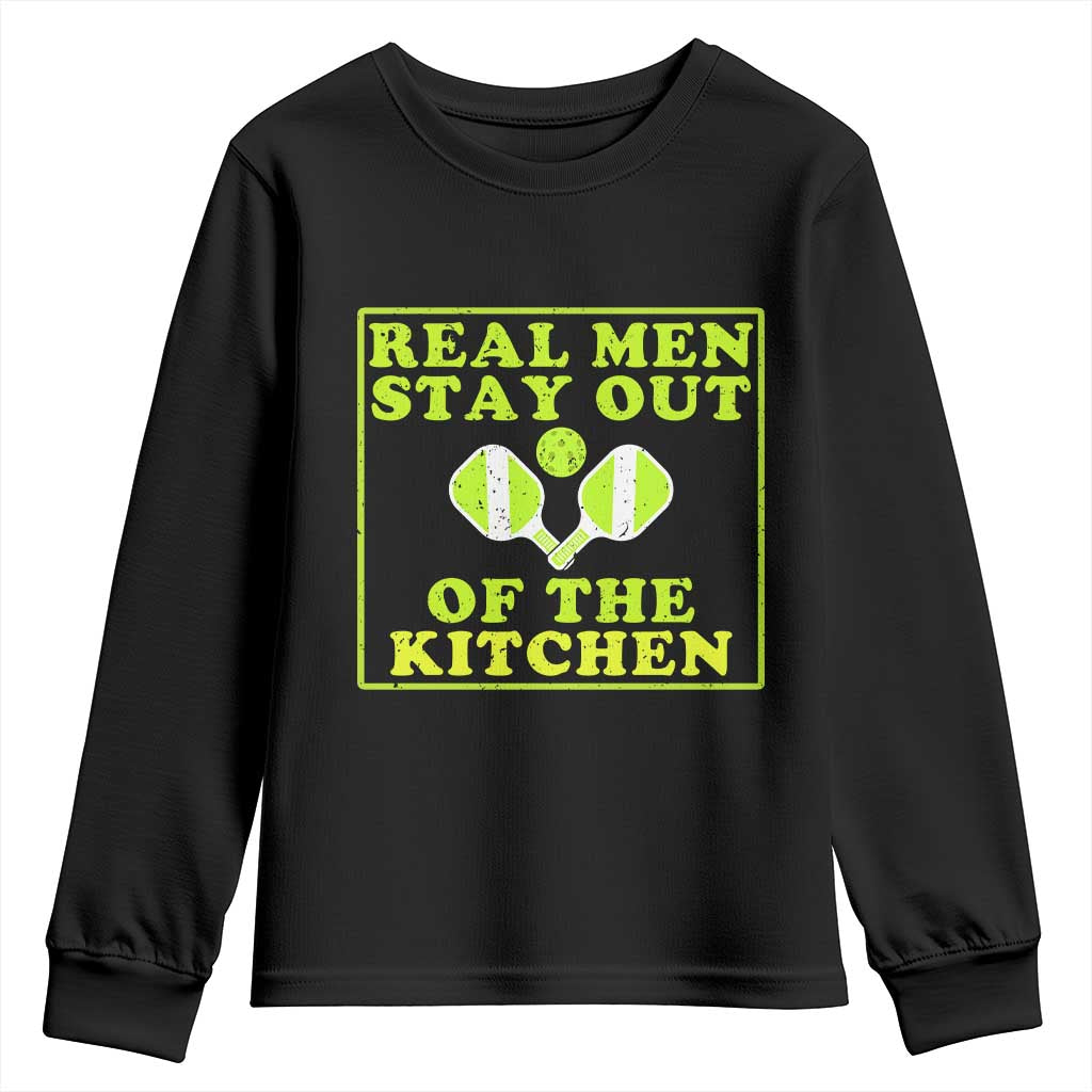 Funny Pickleball Youth Sweatshirt Stay Out Of The Kitchen For Men TS12 Black Print Your Wear