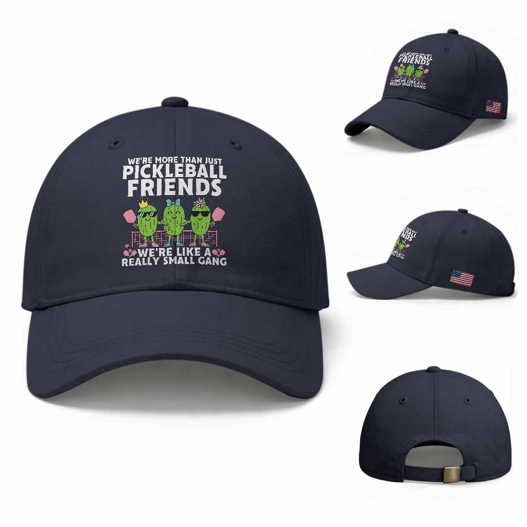 Pickleball Lovers Baseball Cap We Are More Than Just Pickleball Friends TS12 Baseball Cap Universal Fit Navy Print Your Wear