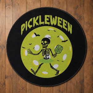 Funny Halloween Pickleball Lovers Round Rug Pickleween