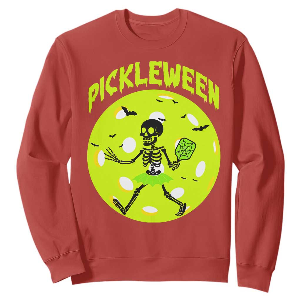 Funny Halloween Pickleball Lovers Sweatshirt Pickleween TS12 Red Print Your Wear