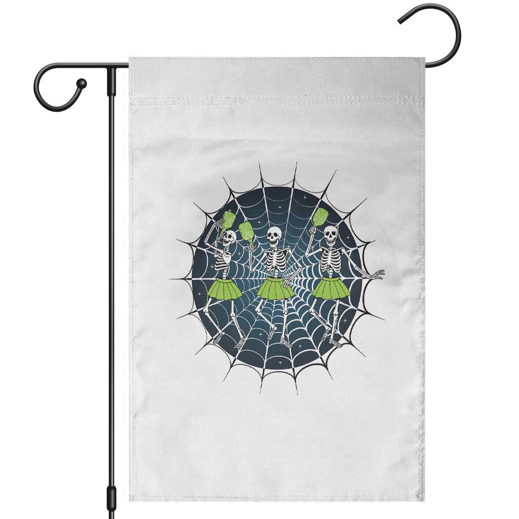 Funny Dancing Skeletons Garden Flag Pickleball Halloween Gift TS12 White Print Your Wear